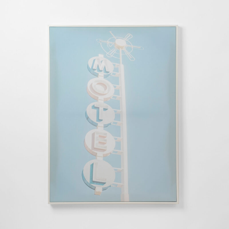 RETRO HOTEL SIGN FRAMED CANVAS