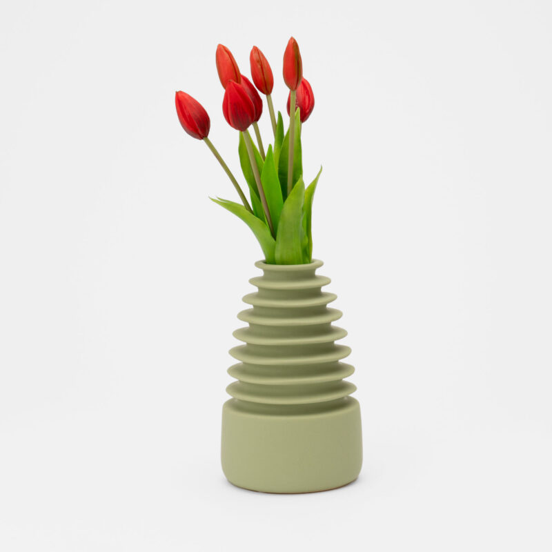 LIGHT GREEN CERAMIC DECORATIVE VASE - Image 2