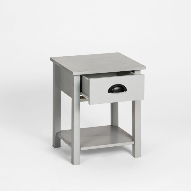 WOOD LACQUERED ONE DRAWER AND ONE SHELF NIGHTSTAND - Image 2