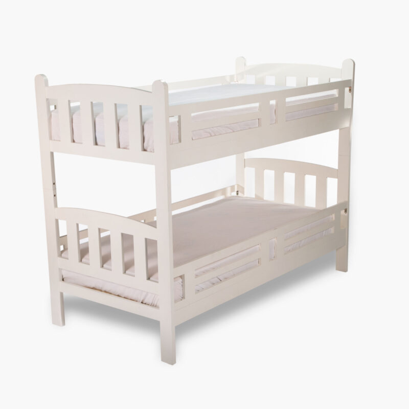 NATURAL WOOD BUNK BED WITH LADDER - Image 2