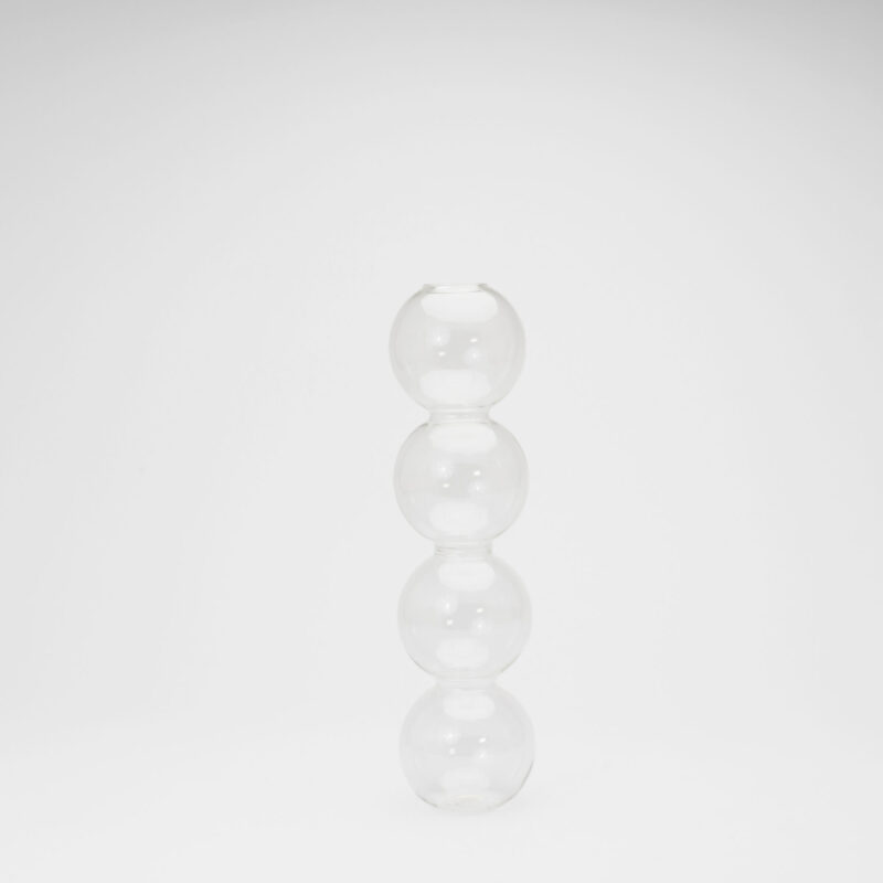 CLEAR GLASS DECORATIVE VASE