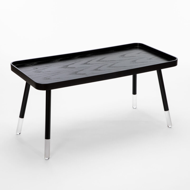 COFFEE TABLE WITH MDF TOP AND METAL-ACRYLIC LEGS