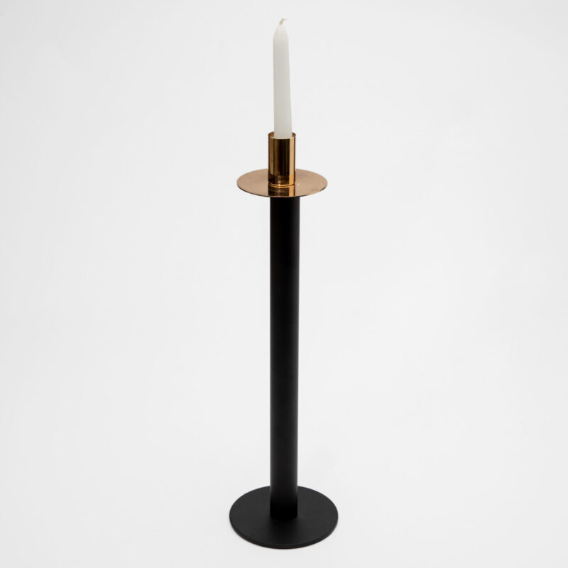 BLACK  GOLD METAL CANDLE HOLDER - Image 2