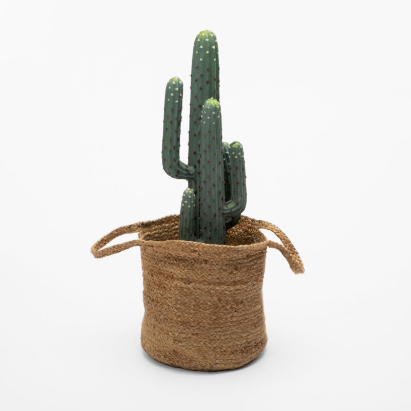 ROUND BRAIDED BASKET WITH HANDLES - Image 2