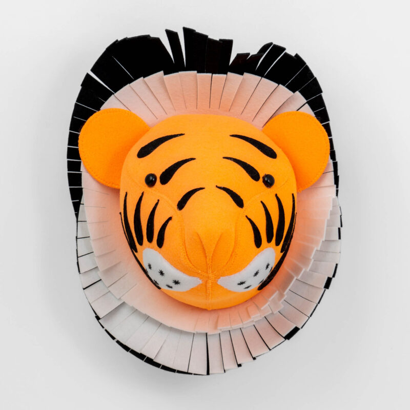 TIGER FAUX TAXIDERMY ANIMAL HEAD WALL ART