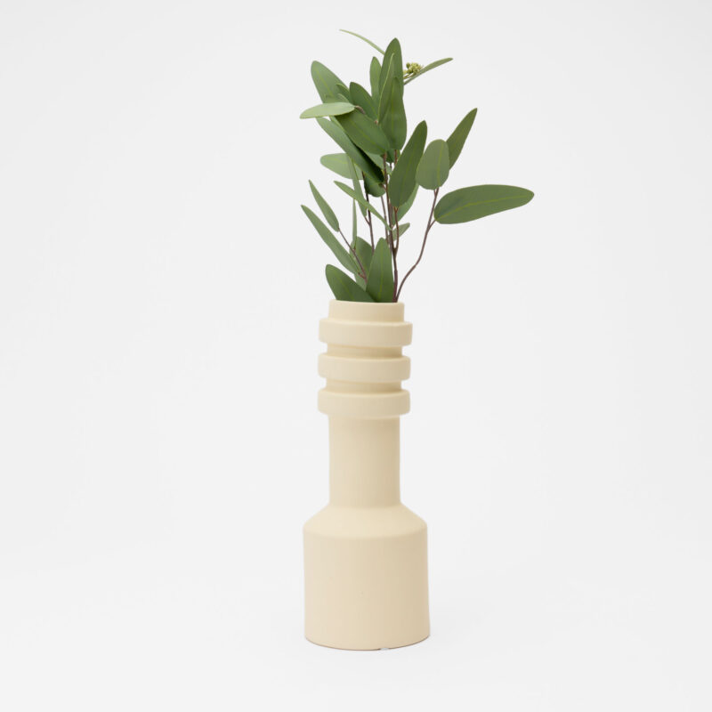 LIGHT YELLOW CERAMIC DECORATIVE VASE - Image 2