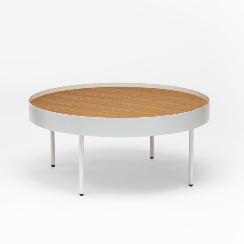 WOODEN TOP WITH METAL FRAME AND LEGS COFFEE TABLE
