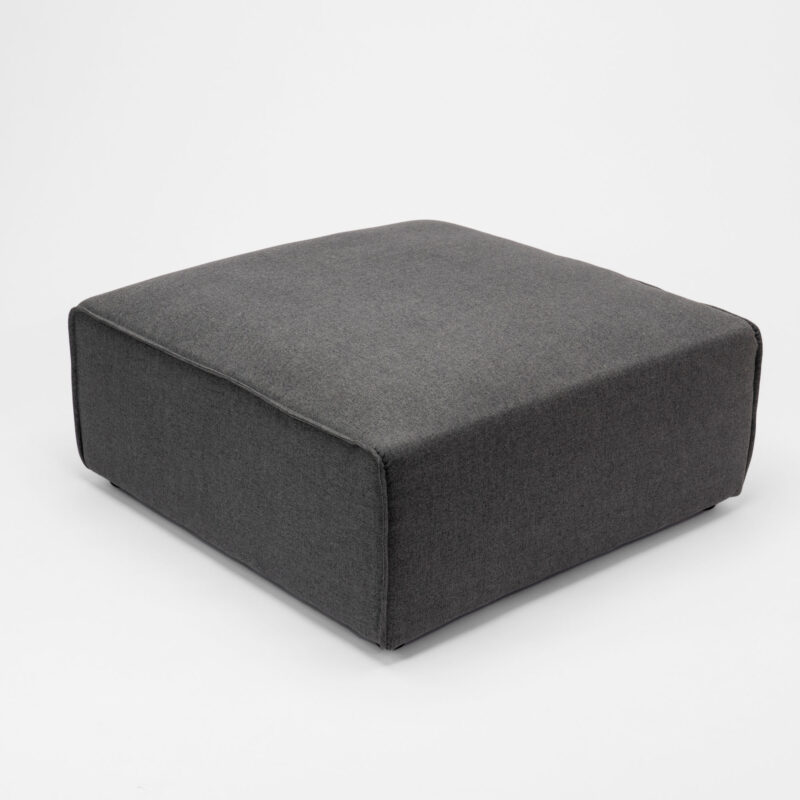 FABRIC UPHOLSTERED OTTOMAN WITH CHROME LEGS