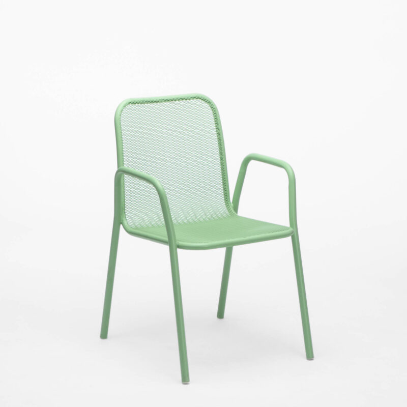 METAL FRAME ARMCHAIR WITH METAL MESH SEAT AND BACK REST - Image 2