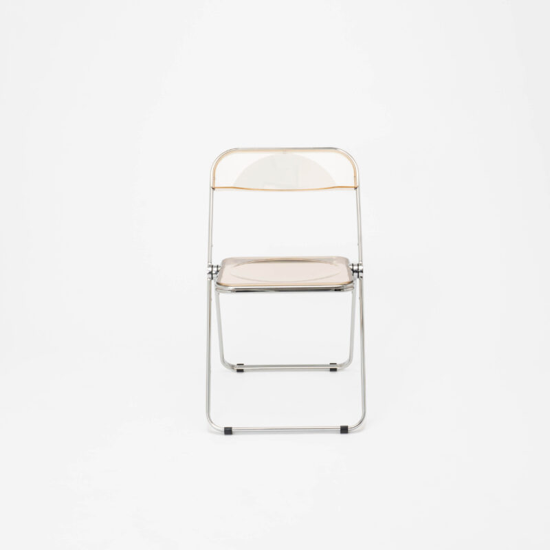 FOLDABLE TRANSPARENT-AMBER ACRYLIC CHAIR WITH CHROME LEGS - Image 2