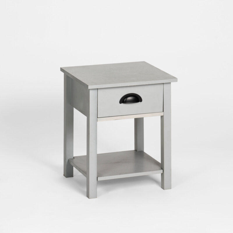 WOOD LACQUERED ONE DRAWER AND ONE SHELF NIGHTSTAND