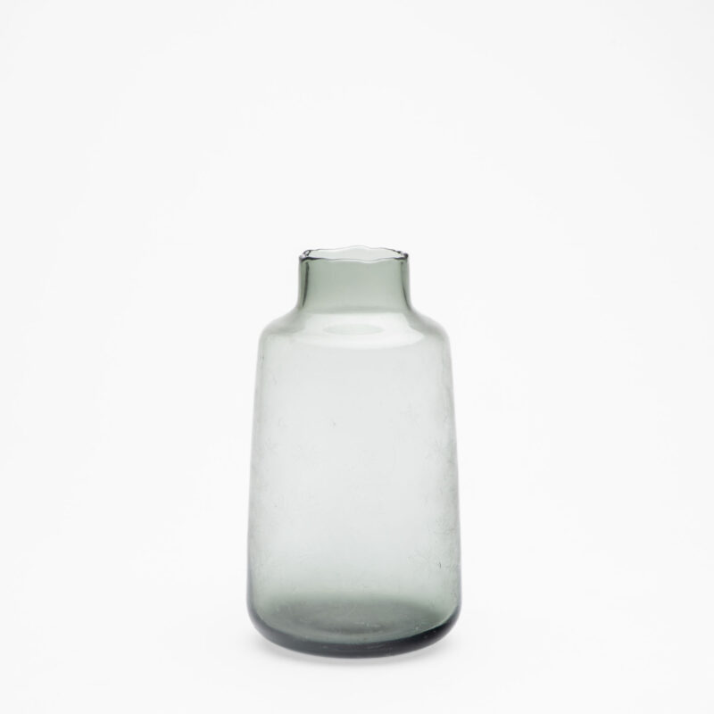 SMOKE GRAY GLASS VASE