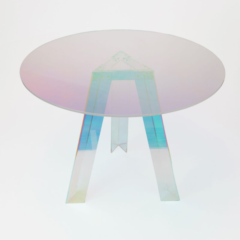 ROUND IRIDISCENT ACRYLIC DINING TABLE - Image 3