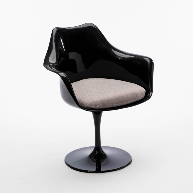 PP ARMCHAIR WITH FABRIC CUSHION AND ALUMINUM BASE