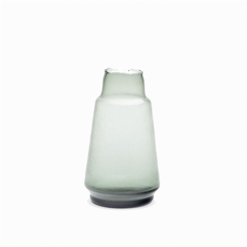 SMOKE GRAY GLASS VASE