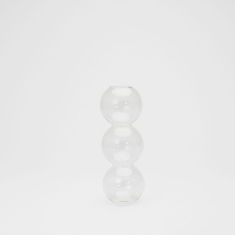 CLEAR GLASS DECORATIVE VASE