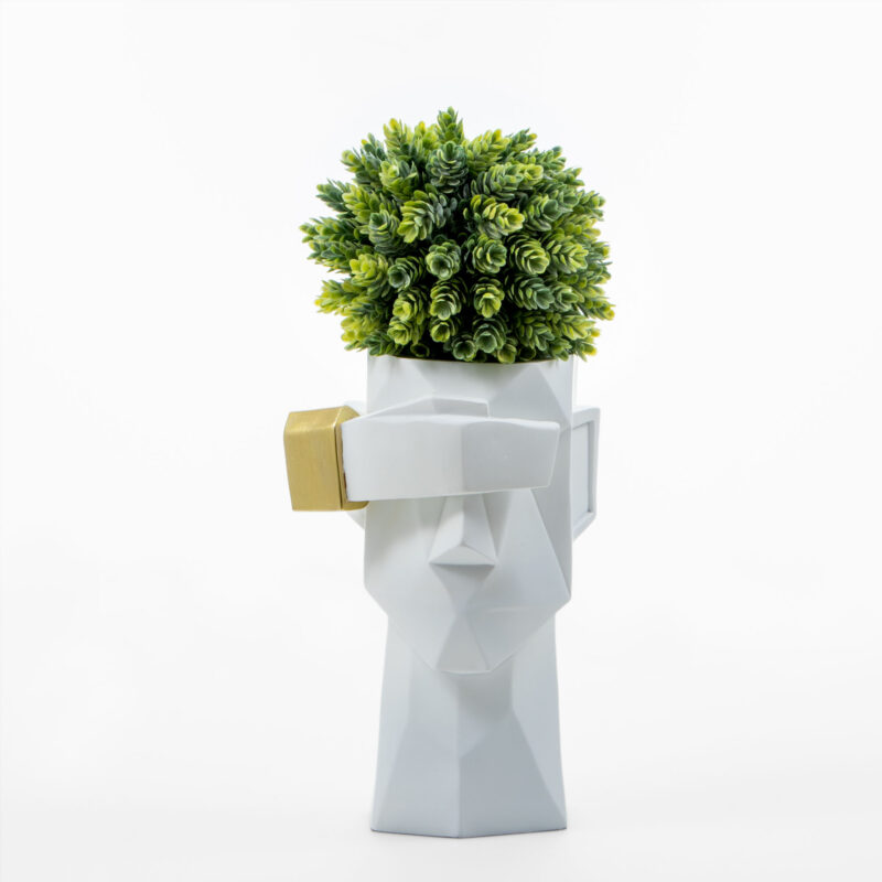 DECORATIVE HEAD VASE WITH GOLDEN DETAILS - Image 3