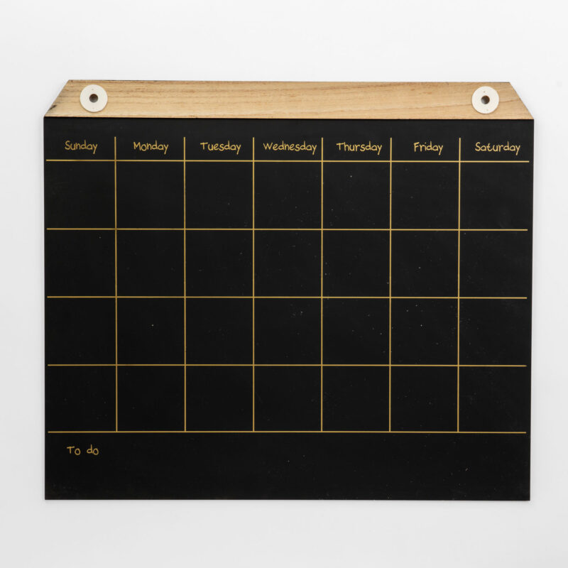 WOODEN CHALKBOARD MONTHLY PLANNER