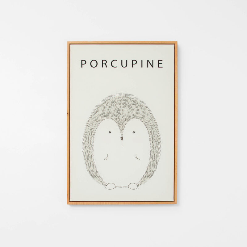 PORCUPINE CARTOON FRAMED CANVAS