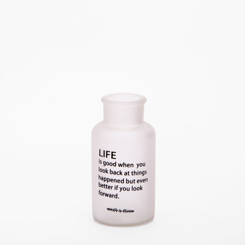 LIFE FROSTED GLASS VASE