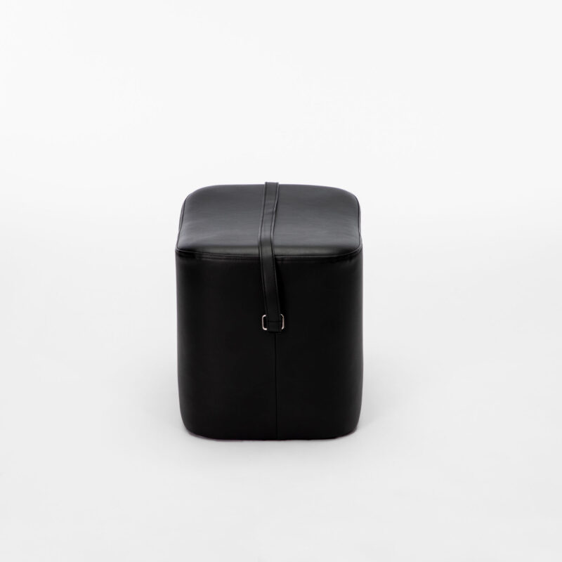RECTANGULAR ECO LEATHER POUF WITH STRAP - Image 2