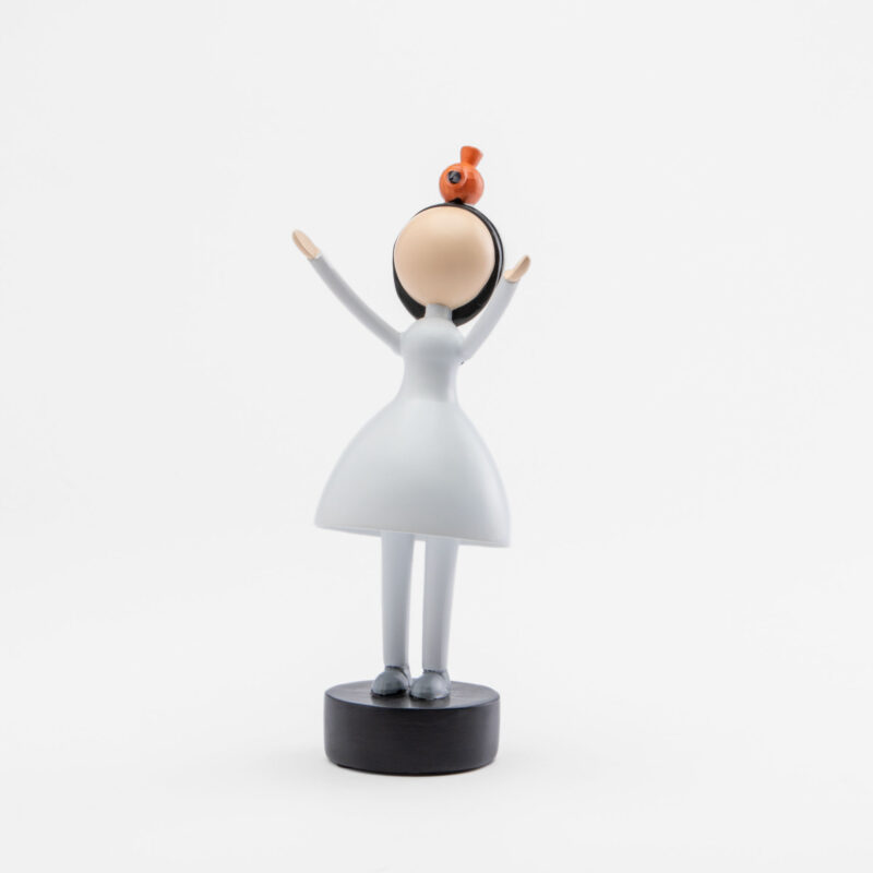 DECORATIVE GIRL FIGURE WITH A BIRD