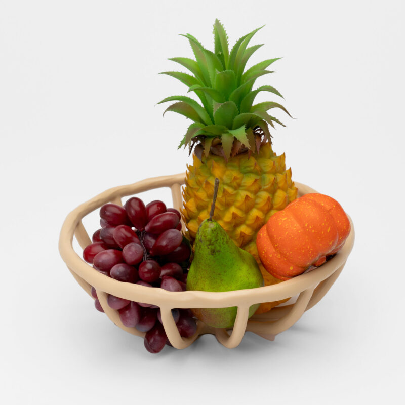 BEIGE FRUITS/ BREAD ROUND BASKET - Image 2