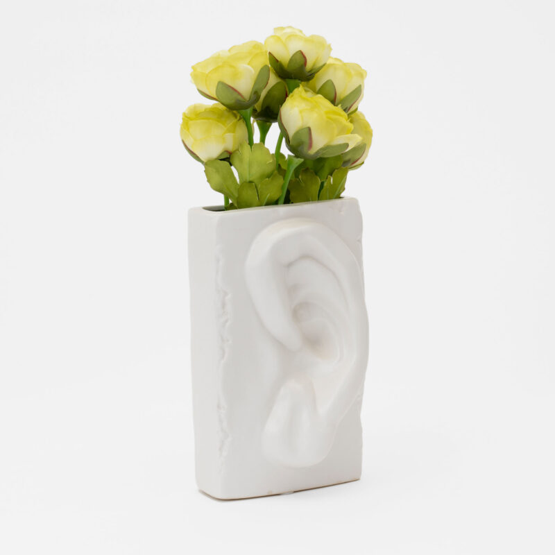 DECORATIVE WHITE CERAMIC EAR VASE - Image 2
