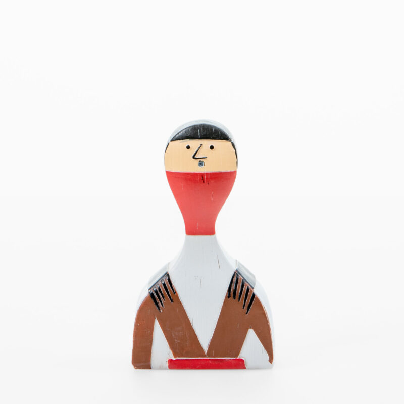 RED, BLACK AND WHITE DECORATIVE FIGURE