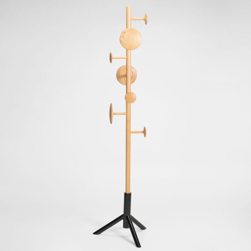 ASH WOOD CLOTHES RACK WITH METAL LEGS