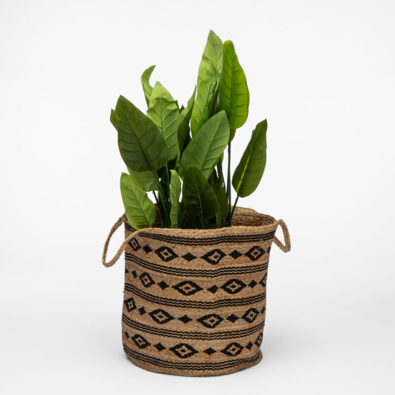 ROUND BRAIDED BASKET WITH HANDLES - Image 2