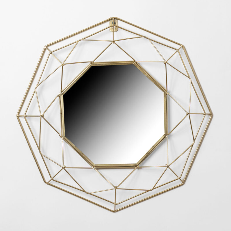 METAL FRAME OCTAGONAL WALL MIRROR