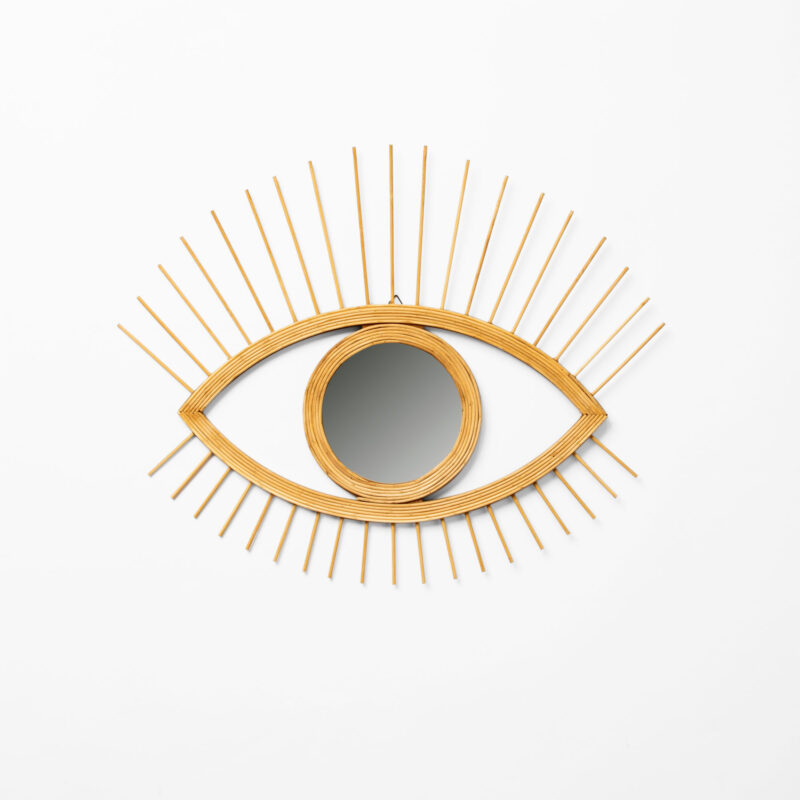 RATTAN EYE DECORATIVE WALL MIRROR