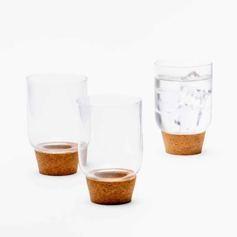 CORK BOTTOM CLEAR GLASS TUMBLER