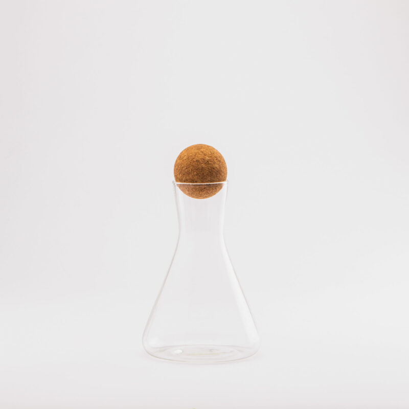 CLEAR GLASS CARAFE WITH CORK STOPPER (1000 ml)