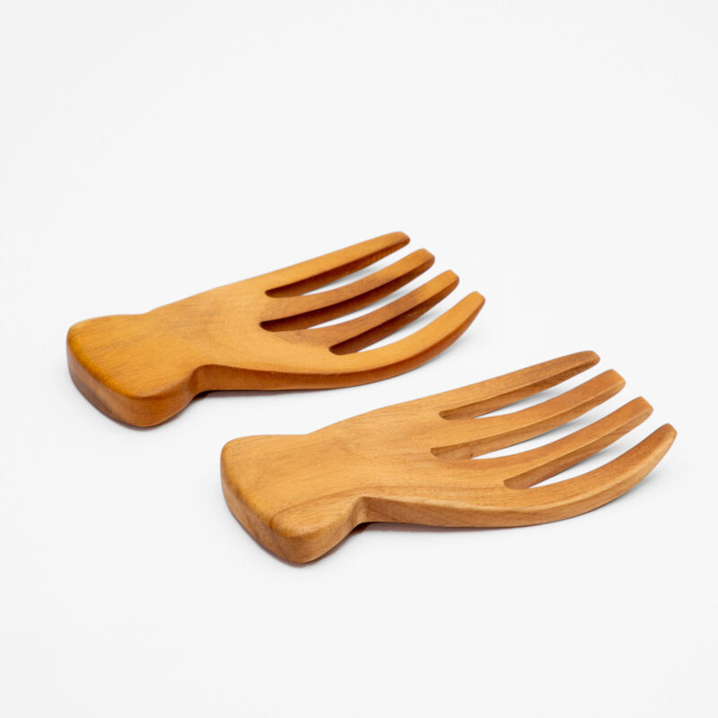 BAMBOO SALAD HANDS SERVER SET