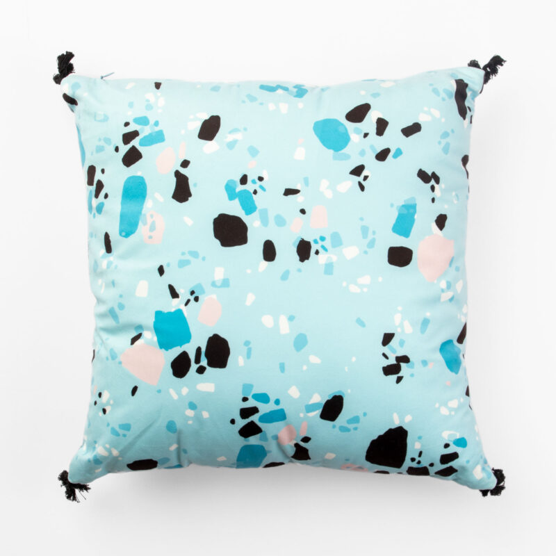 BLUE TERRAZZO SQUARE DECORATIVE CUSHION