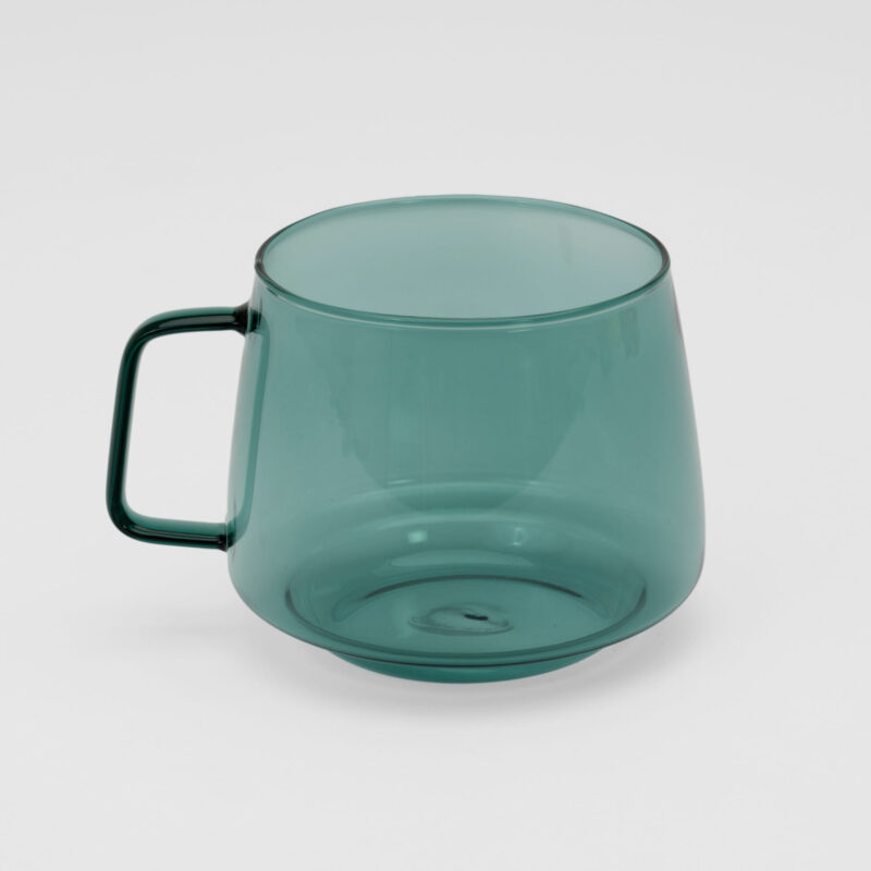 GREEN CLEAR GLASS CUP
