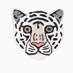WHITE TIGER FACE ACCENT RUG