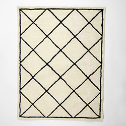 BLACK DIAMOND GRID CREAM AREA RUG