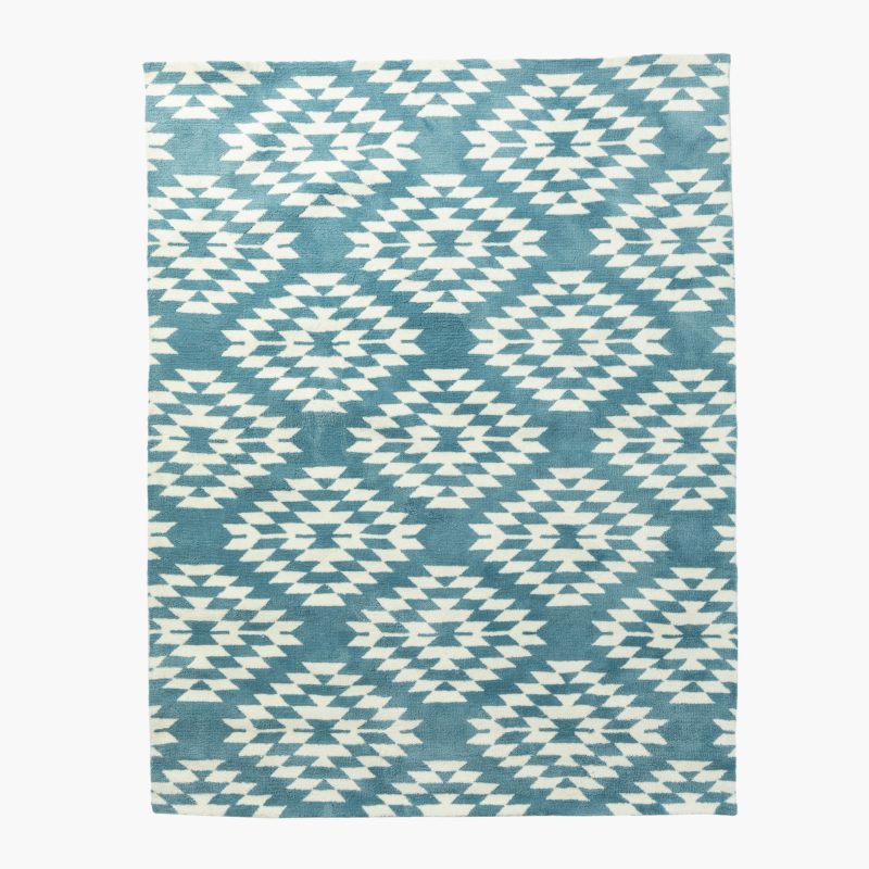 BEIGE AND LIGHT BLUE AREA RUG