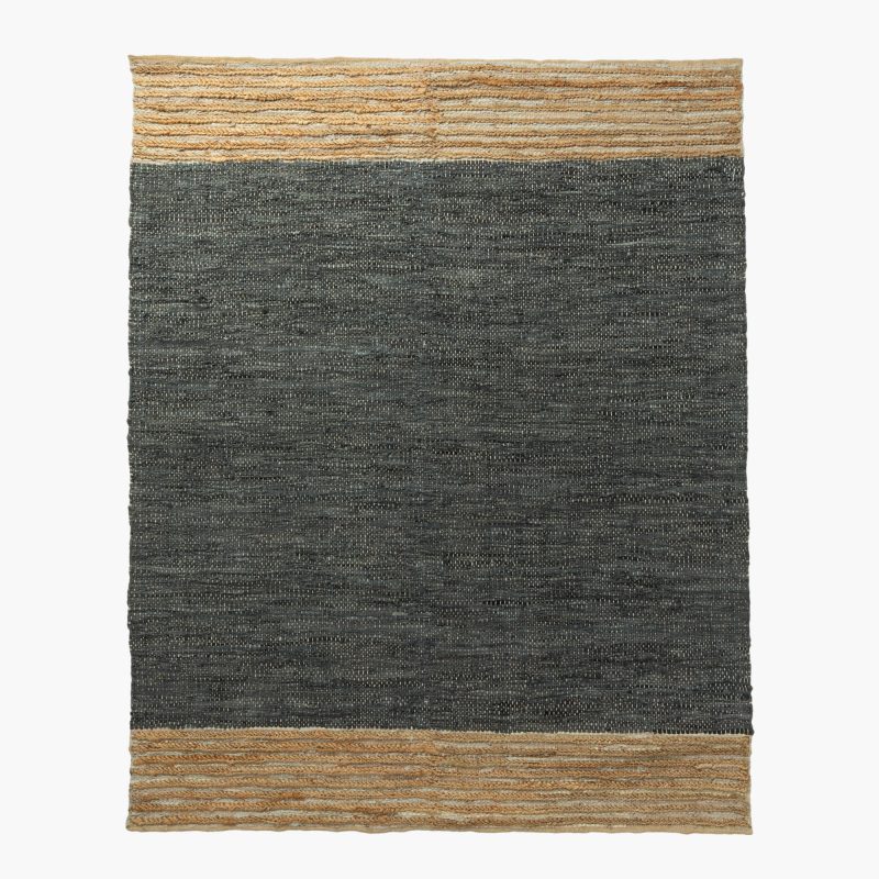 LEATHER AND JUTE AREA RUG