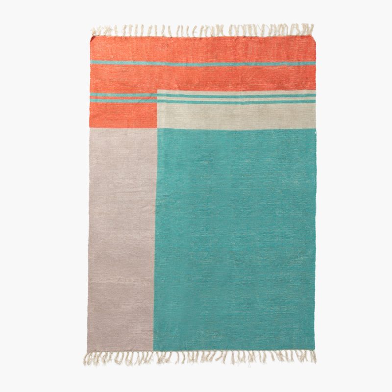 COLOR BLOCK COTTON AREA RUG