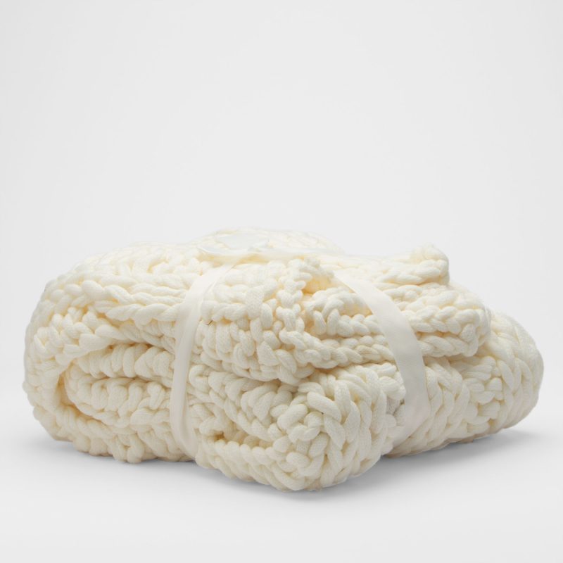 CHUNKY KNIT THROW BLANKET