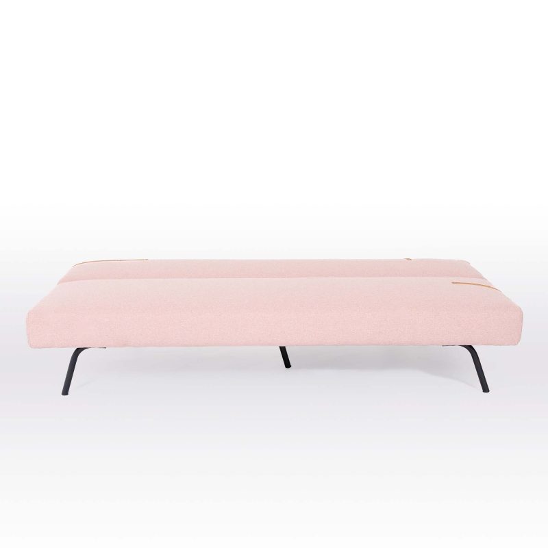 FABRIC SLEEPER SOFA WITH LEATHER DETAILS AND METAL LEGS - Image 4